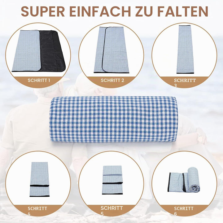 Picknickkörbe für 2, Picknickkorb mit wasserdichter Decke, Picknickkorb Set mit waschbarer Strandmat