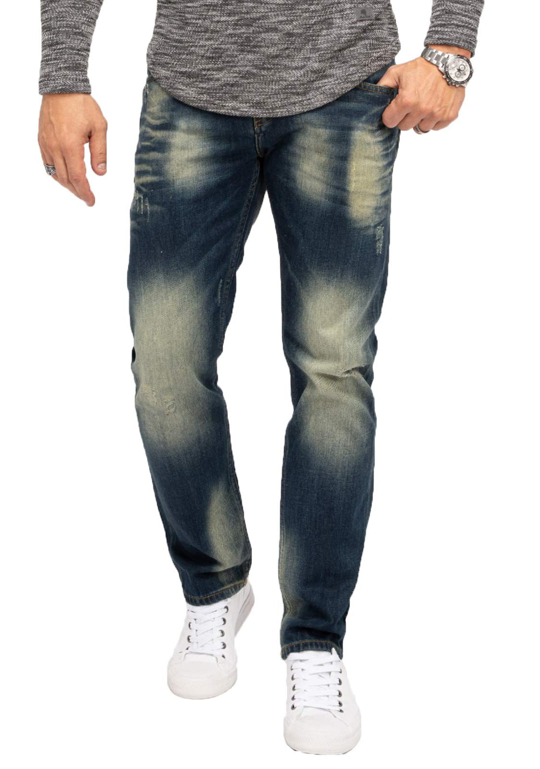 Indumentum Jeans Herren Regular Fit Hose 29W / 30L Dunkelblau - Ir502, 29W / 30L Dunkelblau - Ir502
