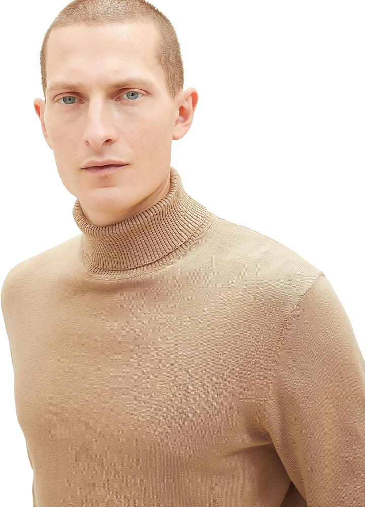 TOM TAILOR Herren Basic Rollkragen-Pullover aus Strick 3XL 10942 - Beach Sand, 3XL 10942 - Beach San