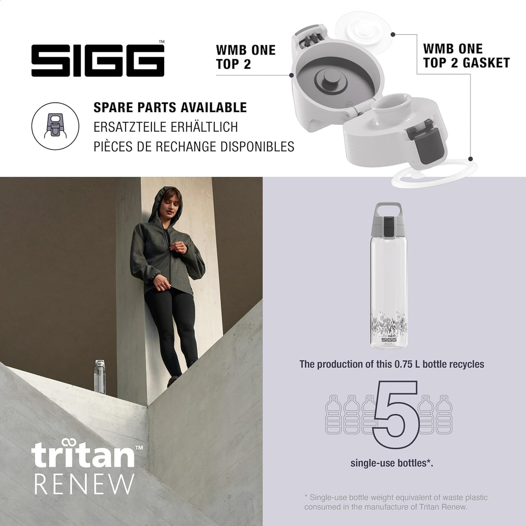 SIGG - Tritan Renew Trinkflasche - Total Clear ONE - Für Kohlensäurehaltige Getränke Geeignet - Spül