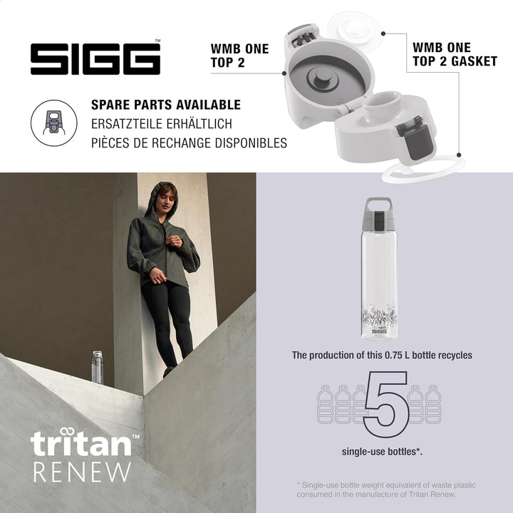 SIGG - Tritan Renew Trinkflasche - Total Clear ONE - Für Kohlensäurehaltige Getränke Geeignet - Spül