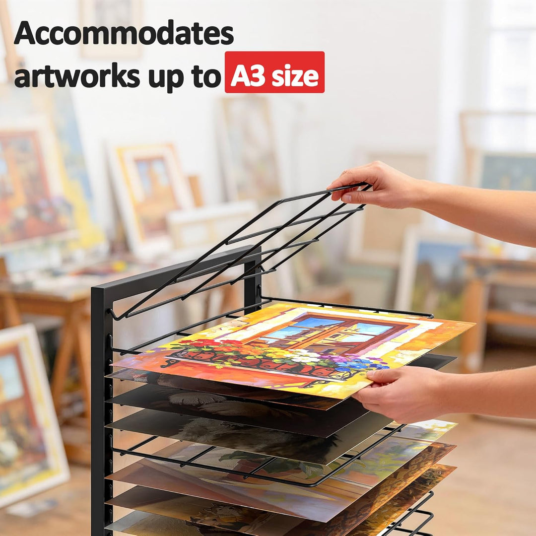 uyoyous Mobiles Bilder Trockengestell 40.5×30×70.5cm Kunsttrockengestell mit 19 Herausnehmbaren Rega