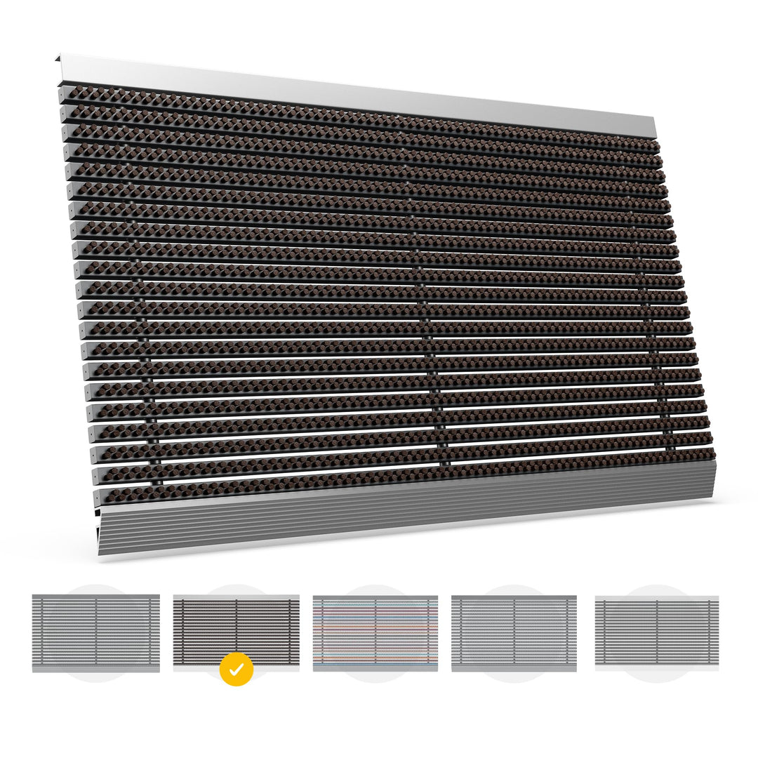Entrando Fussmatte 50x80 cm - Fussabtreter mit Bürsten für aussen, Braun | Wetterfeste Schmutzfangma