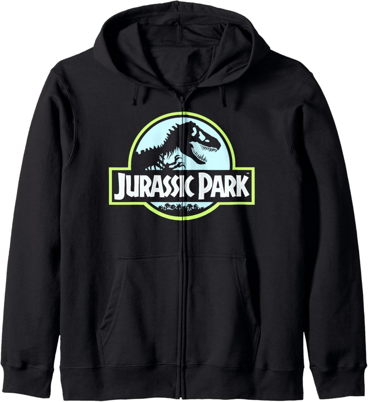 Jurassic Park Neon Classic Logo Kapuzenjacke