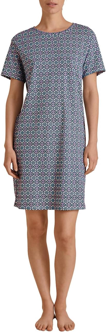 CALIDA Spring Nights Kurzarm-Nachthemd Damen, Länge 95cm, atmungsaktiv und klimaregulierend, aus 100