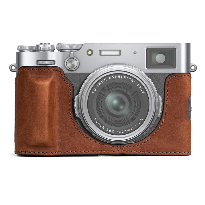 MUZIRI KINOKOO Fuji X100VI Tasche, Echtleder Halbschutzhülle kompatibel für Fujifilm X100VI Kamera –