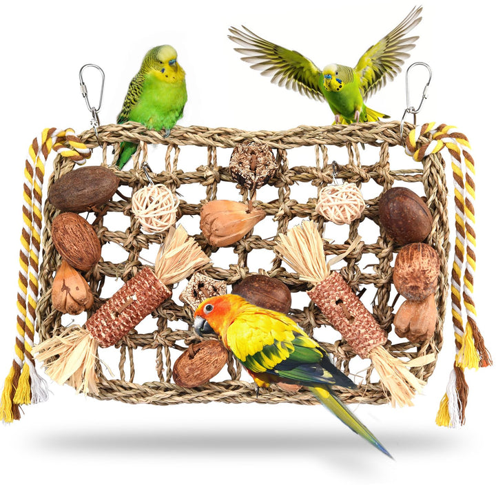 Wellensittich Spielzeug, Papagei Kauspielzeug Vogelspielzeug Natürliches Sicheres Holz Block Schauke