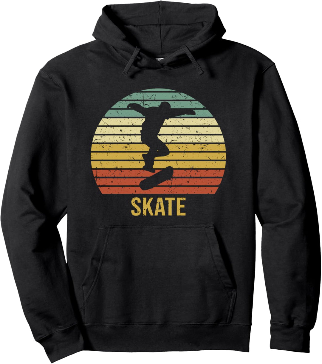 Skater Vintage Skateboard Retro Skateboarder Grafik Pullover Hoodie