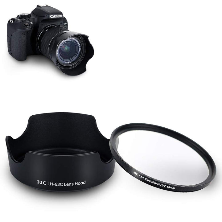 EW63C Bajonett Gegenlichtblende mit UV-Filter Passend für Canon RF-S 14-30mm F4-6.3 on EOS R50 V Cam