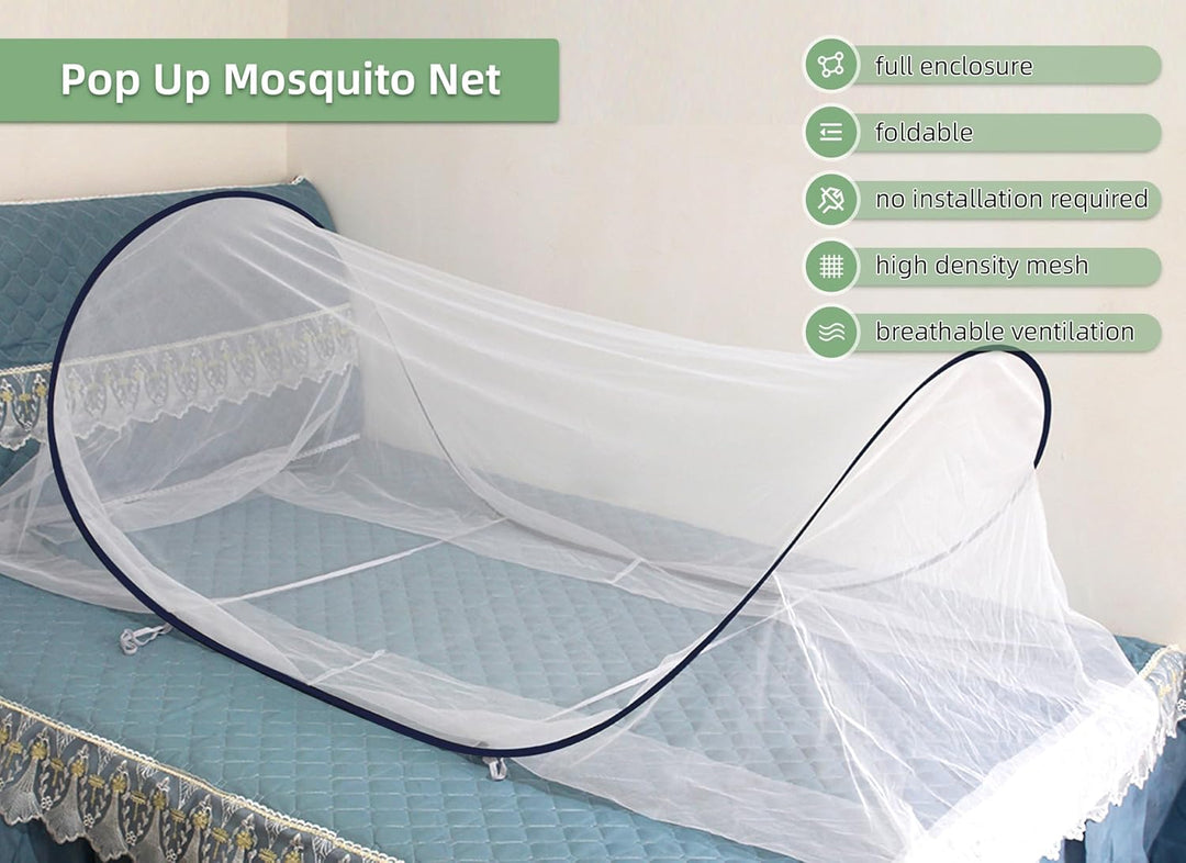 Gugxiom Foldable Mosquito Net, Moskitonetz Up for Single Bed, Portable Reise Moskitonetz, Mosquito N