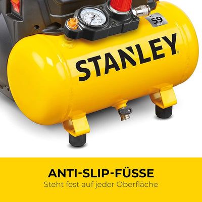 Stanley 100/8/6 Silent Air Compressor DST 100/8/6SI, 750 W, 230 V, Giallo, Einzeln