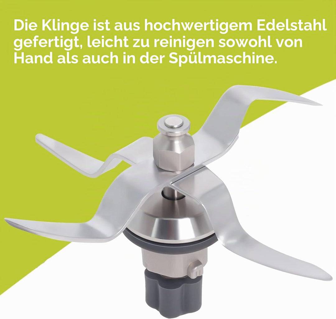 Poweka Ersatzmesser aus Edelstahl Kompatibel mit Silver-Crest Monsieur Cuisine Connect Küchenmaschin