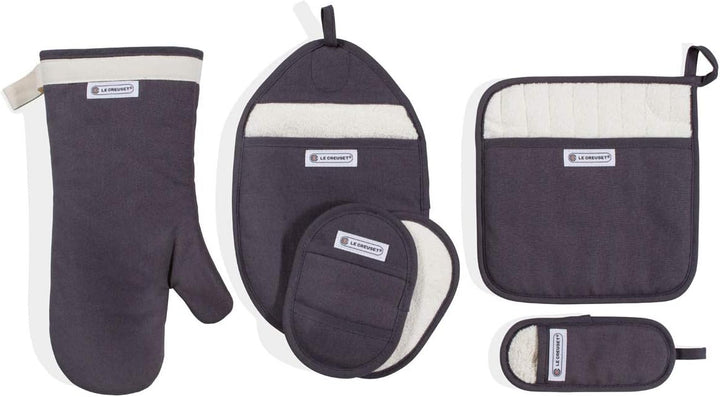 Le Creuset Topflappen mit extra Handgelenkschutz, Einheitsgrösse, Perlgrau, Baumwoll-Canvas Flint, F