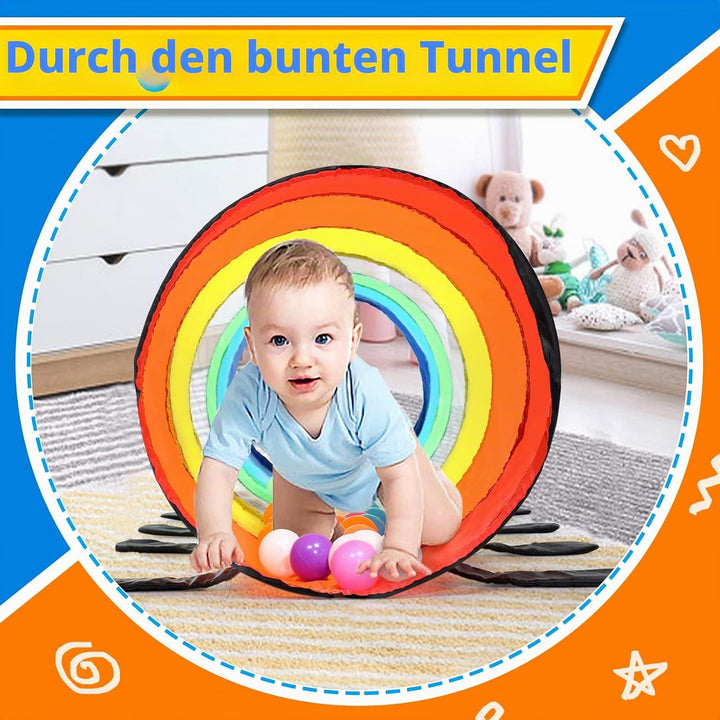 Wilwolfer Tunnel für Kinder - Spielzelt für Draussen mit Mesh-Seiten - 180cm Tunnel für Kinder motor