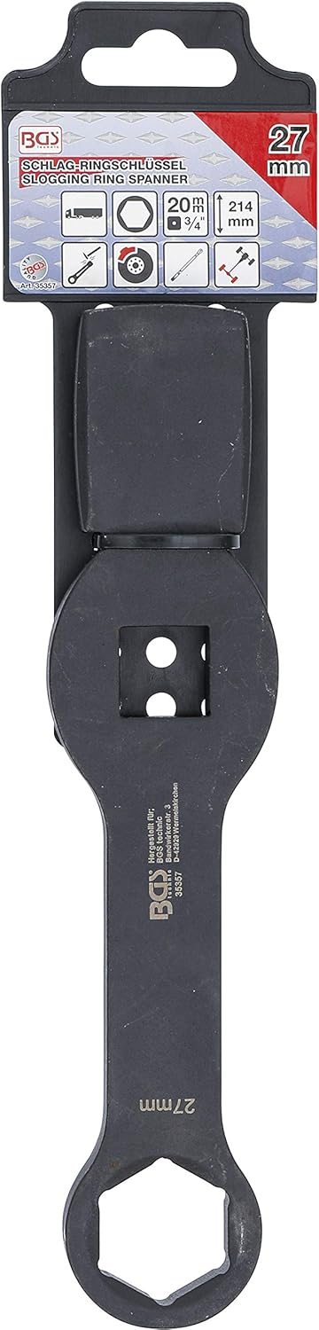 BGS 35357 | Schlag-Ringschlüssel | Sechskant | mit 2 Schlagflächen | SW 27 mm, 27 mm