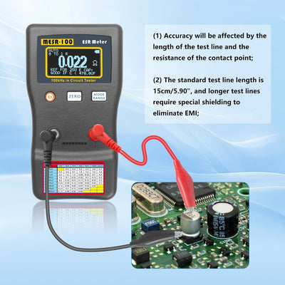 ESR Messgerät, ESR Kapazitätsmesser Kapazitiver Widerstandstester, MESR-100 ESR Kapazitäts-Ohm-Messg