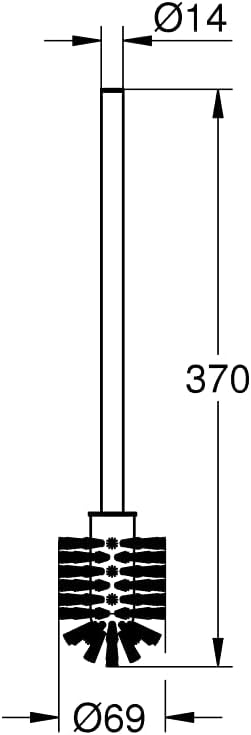 GROHE Essentials - Ersatzbürste (370mm), chrom, 40392000