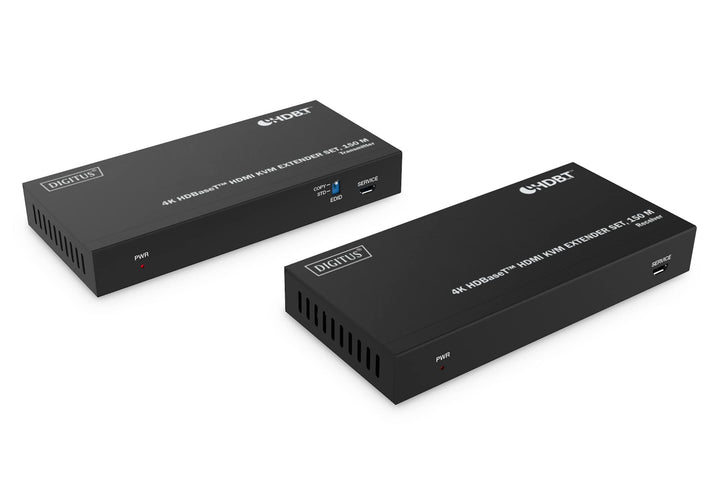 DIGITUS HDMI KVM Extender - 4k/60Hz - Sender & Empfänger - HDBaseT 1.0 - HDMI 2.0b - USB 1.1 - Reich