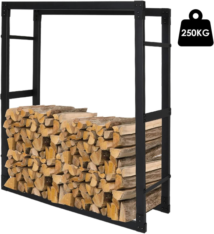 Fiqops Kaminholzregal Innen Kaminholzständer Wetterfest Brennholzregal für Holzscheite Stapelhilfe,