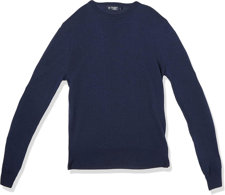 Hackett London Herren GMD Merino Silk Crew Pullover XS Blue (Steel Blue), XS Blue (Steel Blue)