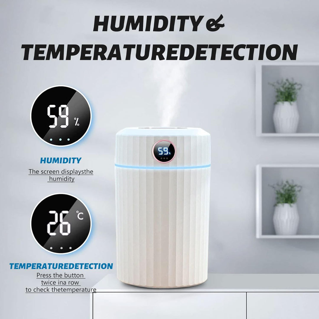 Luftbefeuchter,2L Luftbefeuchter Schlafzimmer,Humidifier Kinderzimmer mit 2 Nebelmodi und 7 Farben L
