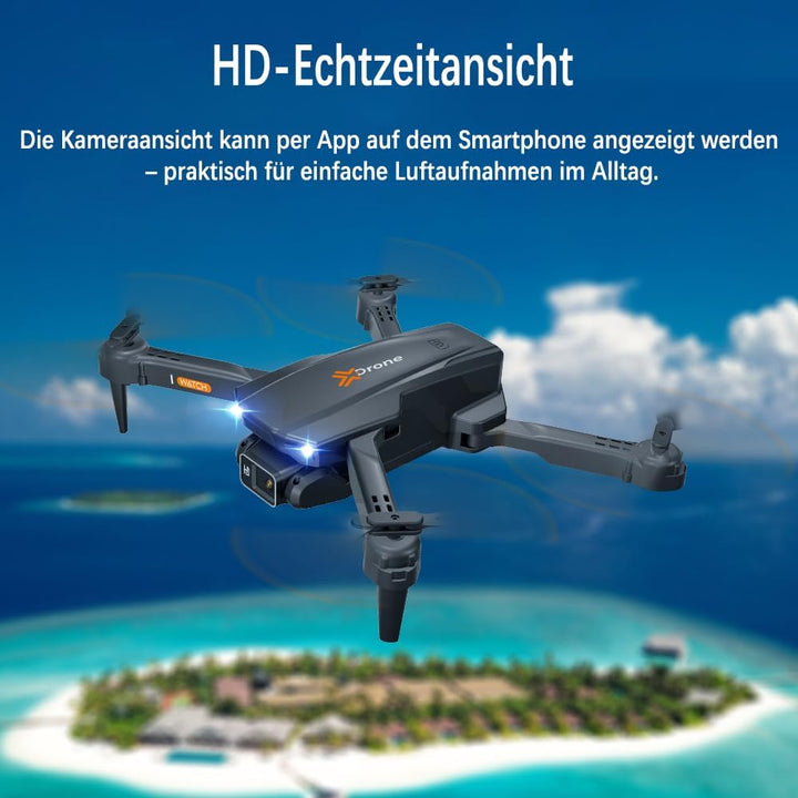 Drohne mit Kamera 4K für Anfänger, Kinder und Erwachsene, Mini Drohne mit WiFi, 2 Akkus, Ein-Knopf S
