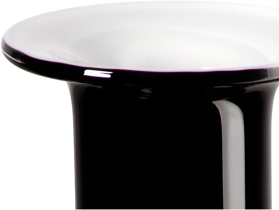 CRISTALICA Blumenvase Glas Vase Tischvase Tischdeko Hochzeitdeko Raumdekoration Aurora Schwarz Weiss