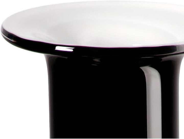 CRISTALICA Blumenvase Glas Vase Tischvase Tischdeko Hochzeitdeko Raumdekoration Aurora Schwarz Weiss