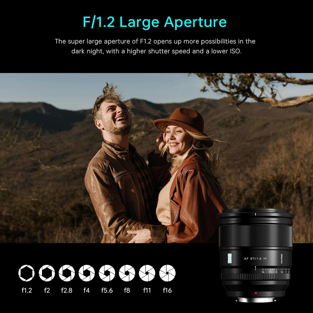 VILTROX 27mm F1.2 Pro Level XF Fuji Autofokus Objektiv f/1.2 Grosse Blende APS-C Objektiv Kompatibel