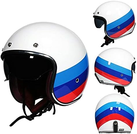 Woljay Retro Motorradhelm 3/4 Jethelm Halbhelme Motorrad Jethelm mit Schild Sonnenblende für Männer