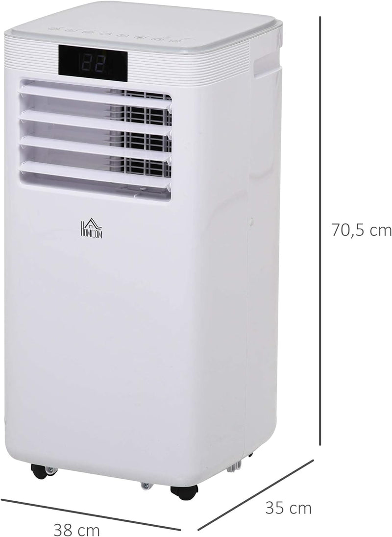 HOMCOM Mobile Klimaanlage 8000BTU 4-in-1 Klimagerät mit Abluftschlauch, Kühlen, Lüften, Entfeuchten