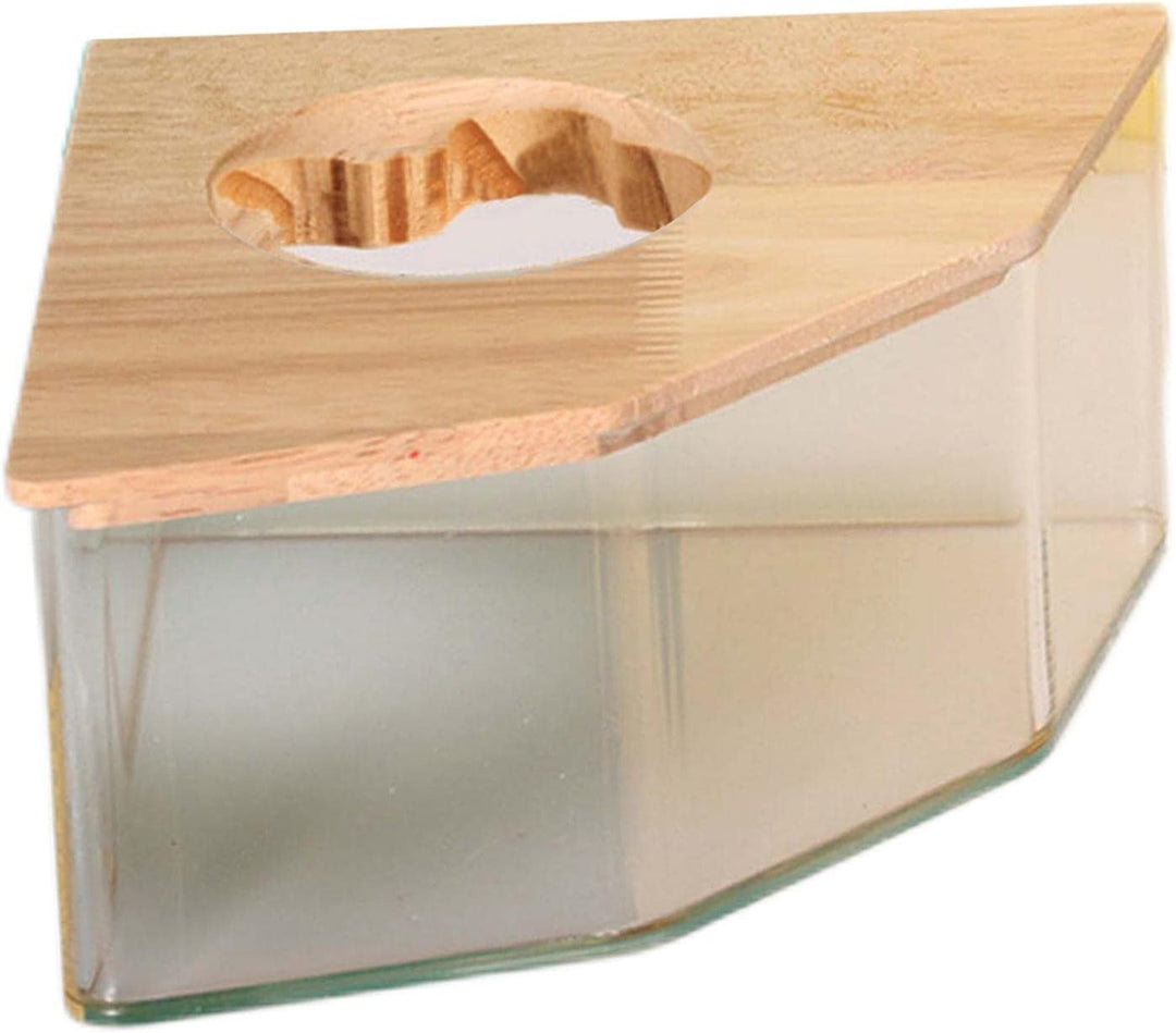 Milageto Hamster Sandbad Ecke, Hamster Toilette Klein, Transparenter 2-in-1 Bad & Toilettenschale au