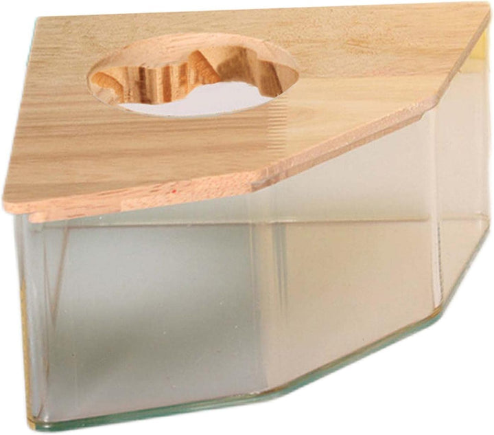 Milageto Hamster Sandbad Ecke, Hamster Toilette Klein, Transparenter 2-in-1 Bad & Toilettenschale au
