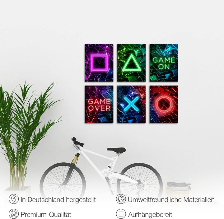 Novart Set Wandbilder - KEIN EXTRA RAMEN BENÖTIGT - Kinderzimmer Junge Teenager - Bilder Modern Spie