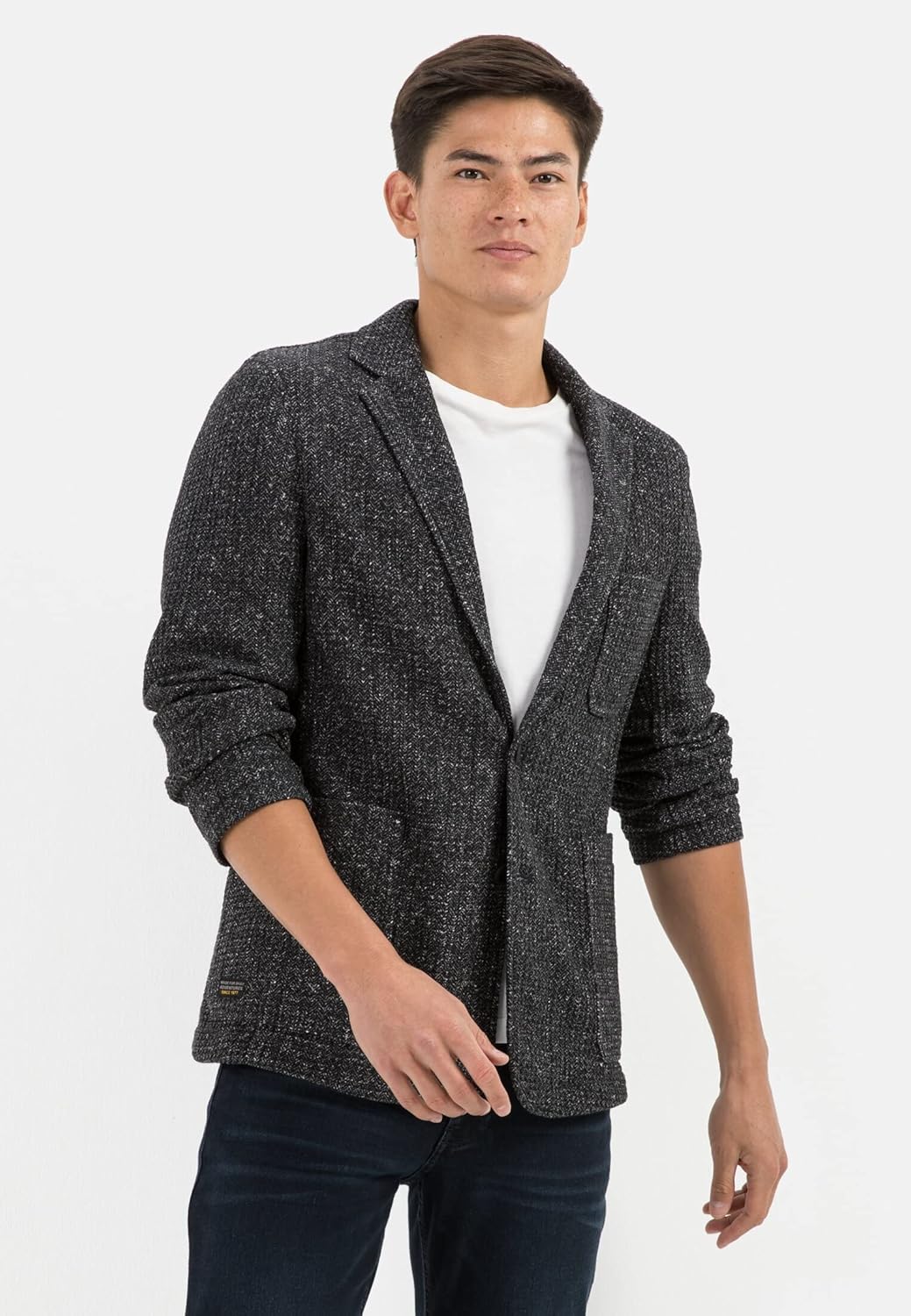 camel active Herren 442305/8i37 Lässiger Blazer 56 Grau, 56 Grau