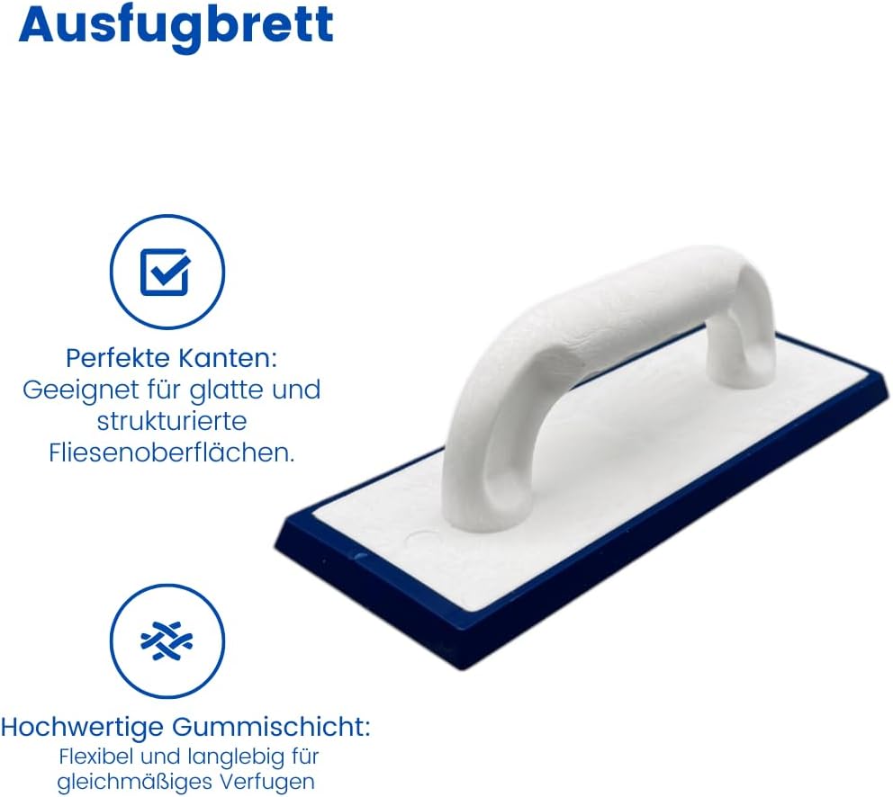 Fliesenwasch-Set 20 Liter - für Fliesenleg und Verfugarbeiten- XXL Eimer mit Rollen und Bodengitter