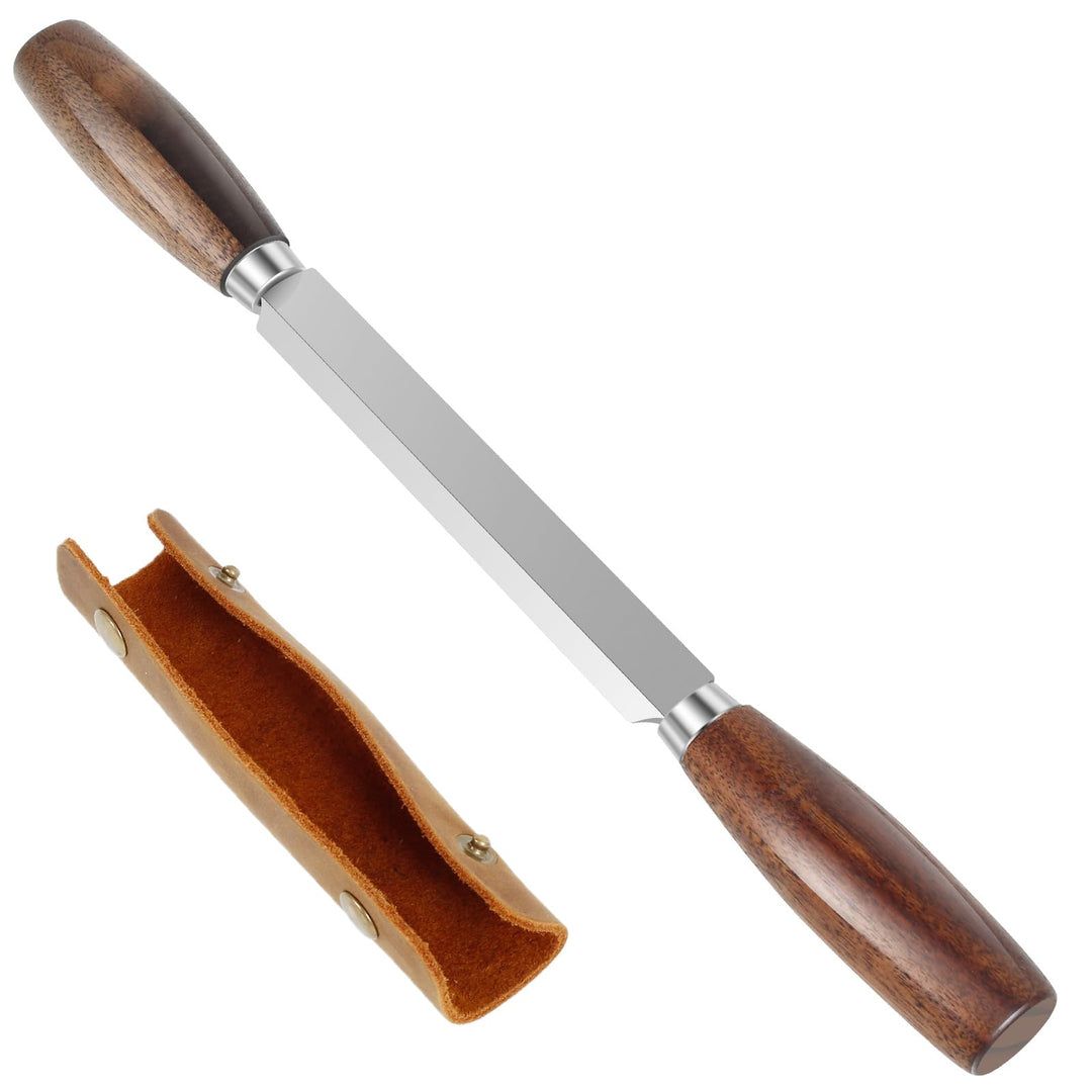 SK5 14.5cm Zugmesser mit Lederscheide gerade Rasur Holzschnitzerei Werkzeuge Holzbearbeitung Handwer