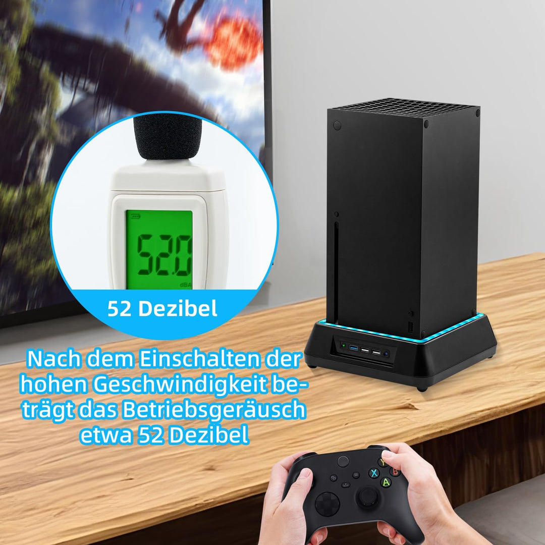 Tolesum Upgraded Lüfter Ständer für Xbox Series X, Kühler Stand mit RGB LED,4 Grosse &amp;Turbolüfter, U