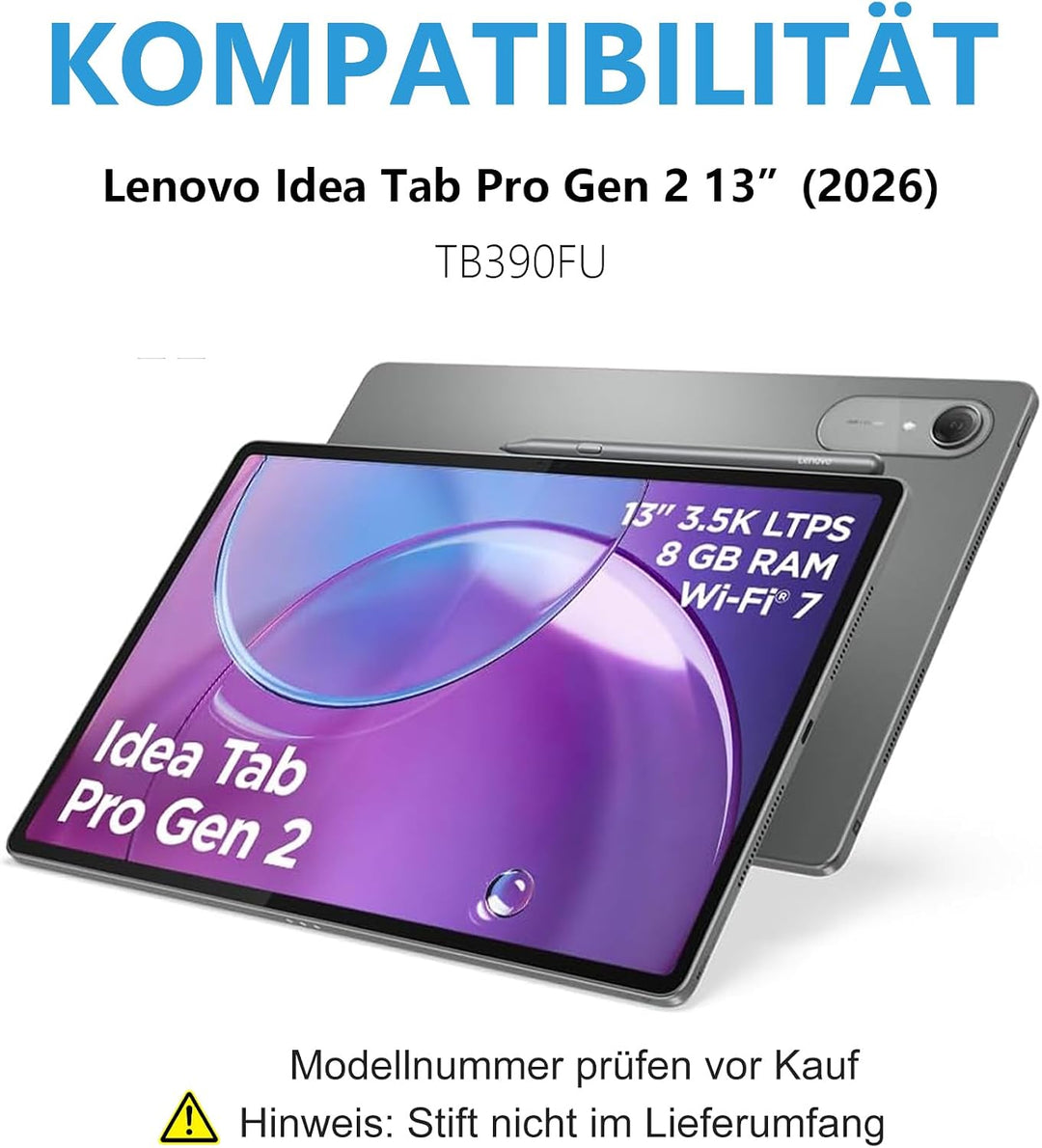 Für Idea Tab Pro Gen 2 13" Tastaturhülle mit Touchpad QWERTZ | Für Lenovo Idea Tab Pro Gen 2 Tastatu