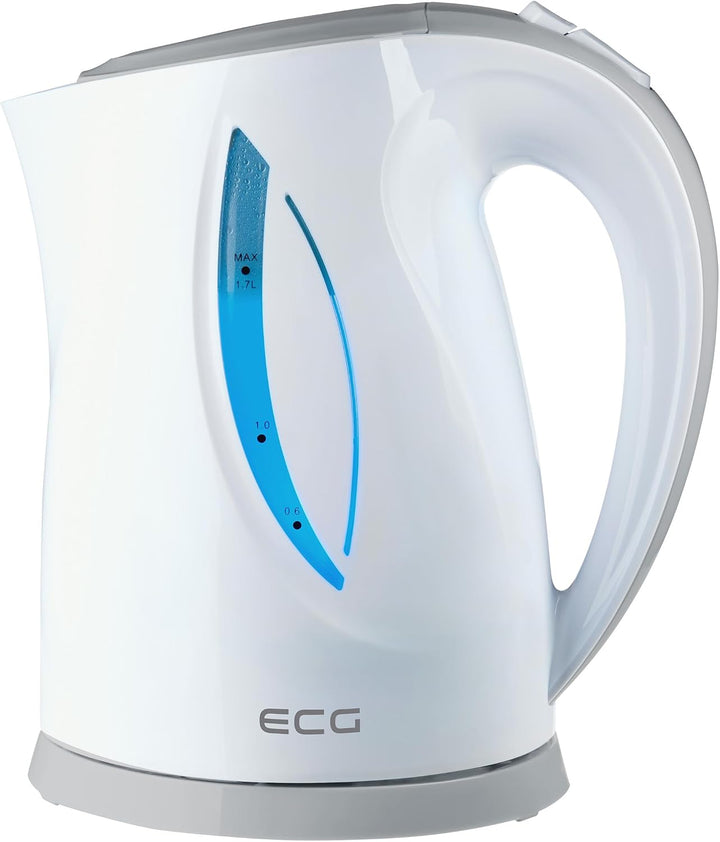 ECG RK 1758 Grey, Wasserkocher, 1,7 Liter, Grau-weiss, Plastik, 1.7 liters