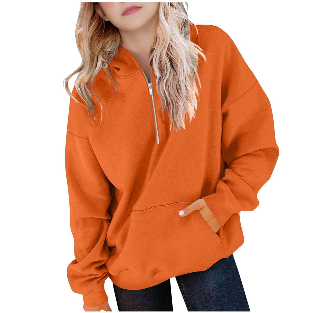 Generisch Sweatshirt für Mädchen Kapuzenpullover Herbst Outfit Einfarbig Teenager Kinderkleidung Lan