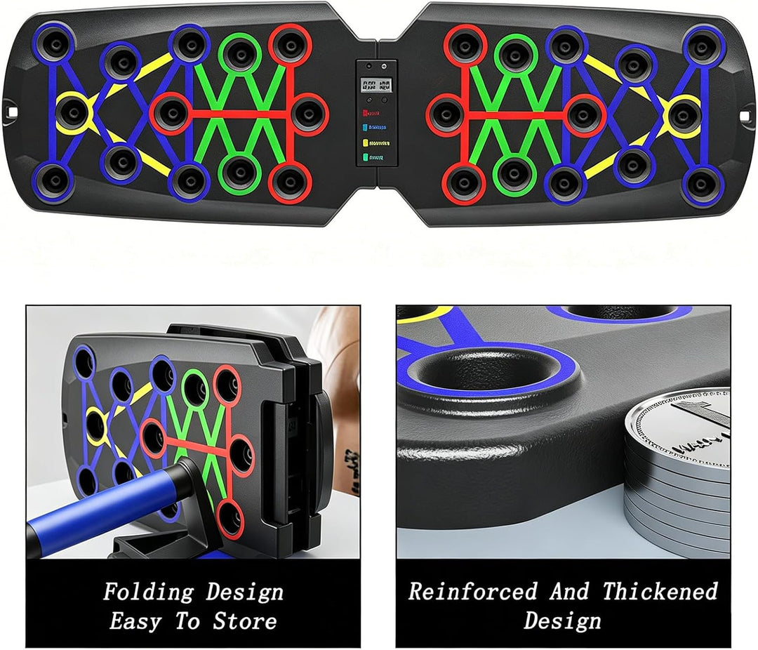 Wesoke Push Up Board 14 in 1 Multifunctional Liegestützständersystem für Männer, Frauen, tragbare Li
