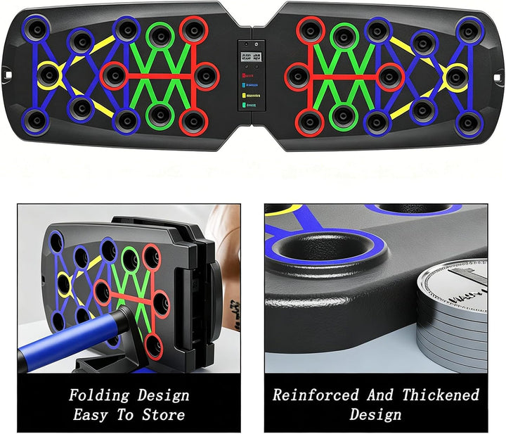 Wesoke Push Up Board 14 in 1 Multifunctional Liegestützständersystem für Männer, Frauen, tragbare Li