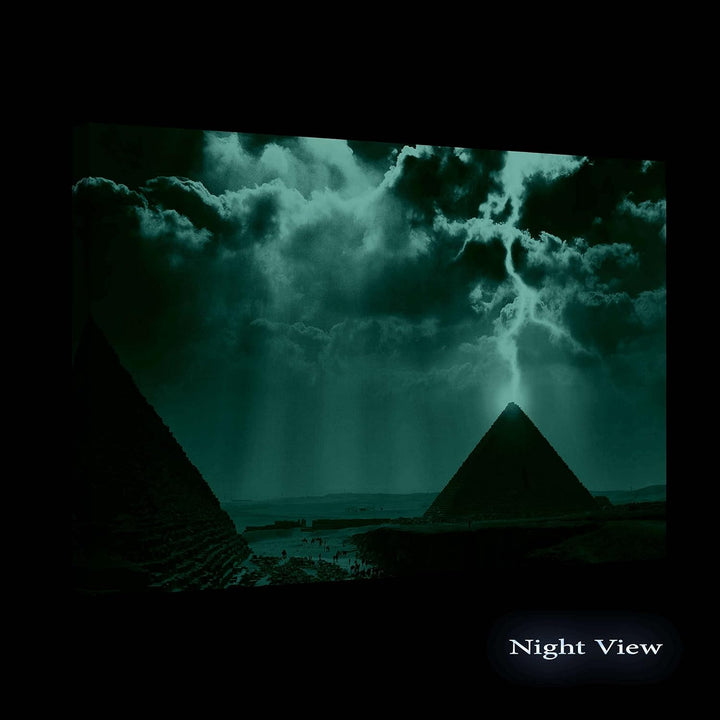Startonight Bilder Licht an den Pyramiden, Leinwandbilder Moderne Kunst, Landschaft Wanddeko Kunstdr