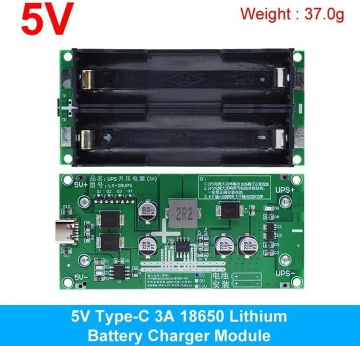1 Stück 5V 3A 18650 USV unterbrechungsfreie Stromversorgung Type-C -USB-Lithium-Batterieladegerät