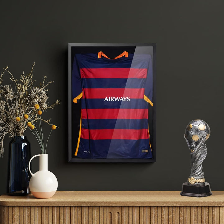 Avalo Objektrahmen - Einrahmung Fussballtrikot - 3D Box Frame - 60x80 CM - Schwarz - Deep Frame - Tr