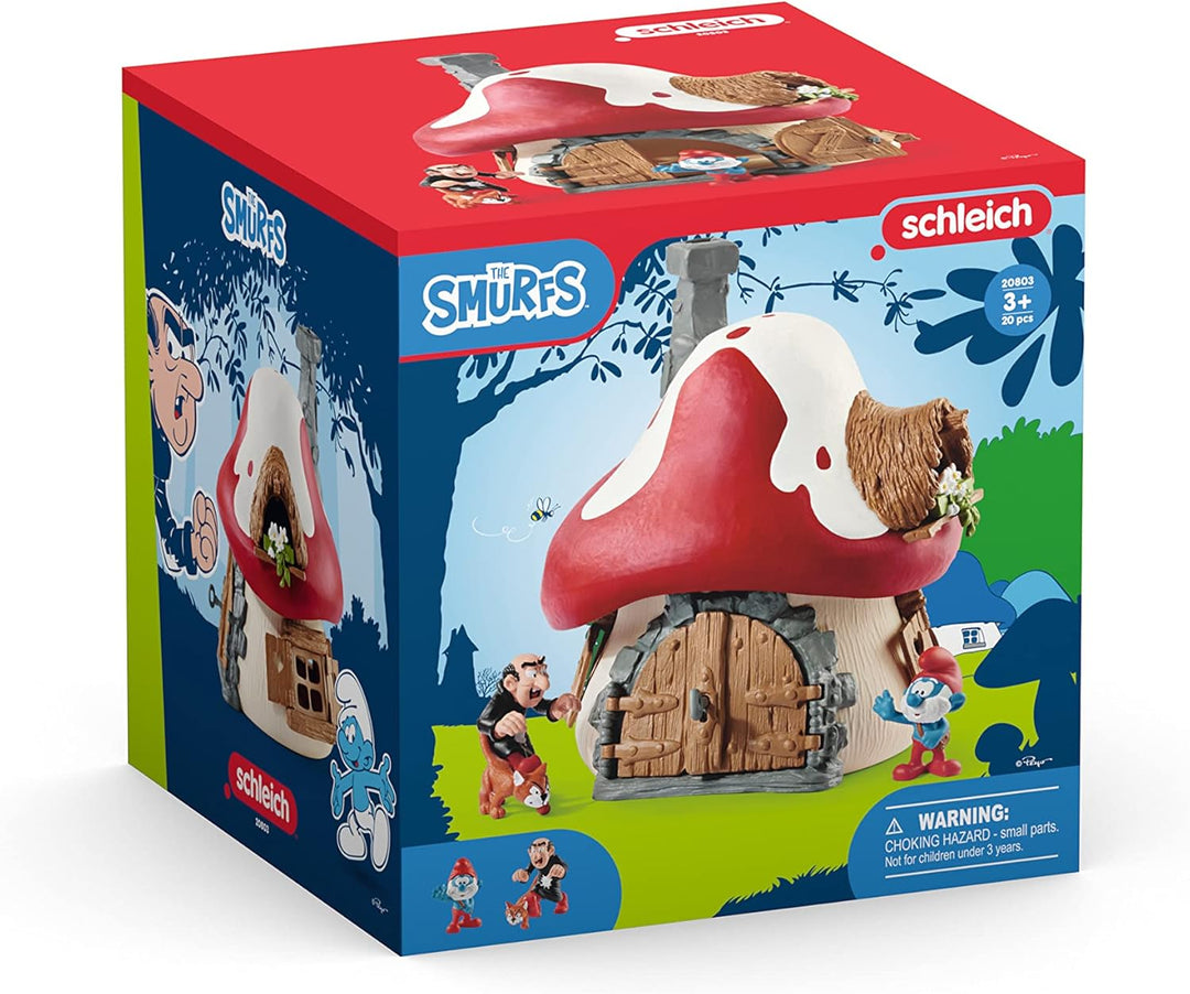 schleich 20803 Schlumpf Haus mit 2 Figuren, für Kinder ab 3 Jahren, THE SMURFS™ - Spielset neue Verp