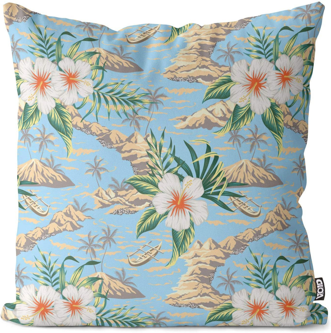 VOID Hawaiianische Inseln Hibiskus Kissenbezug Kissenhülle Sofakissen Kissen Deko Outdoor-Kissen Dek