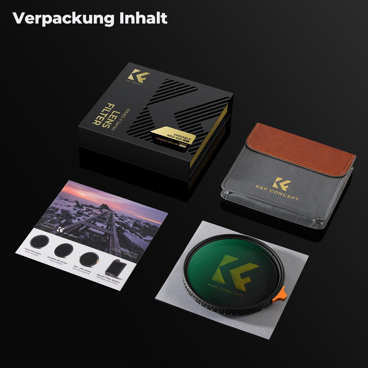 K&F Concept Nano-X 86mm ND Filter Variabler Graufilter ND2-400 (1-9 Stop) Vario ND Filter mit Filter
