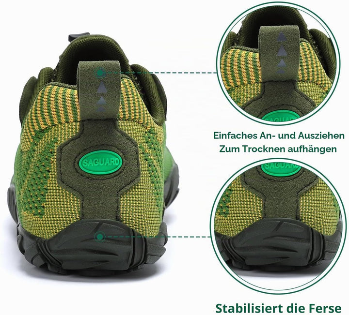 SAGUARO Herren Damen Barfussschuhe - Atmungsaktiv rutschfest Barfussschuhe - mit Breite Zehenbox und